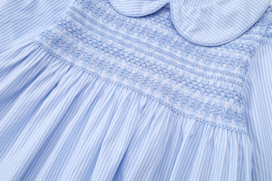 Blue Pinstripe Dress - Image 6
