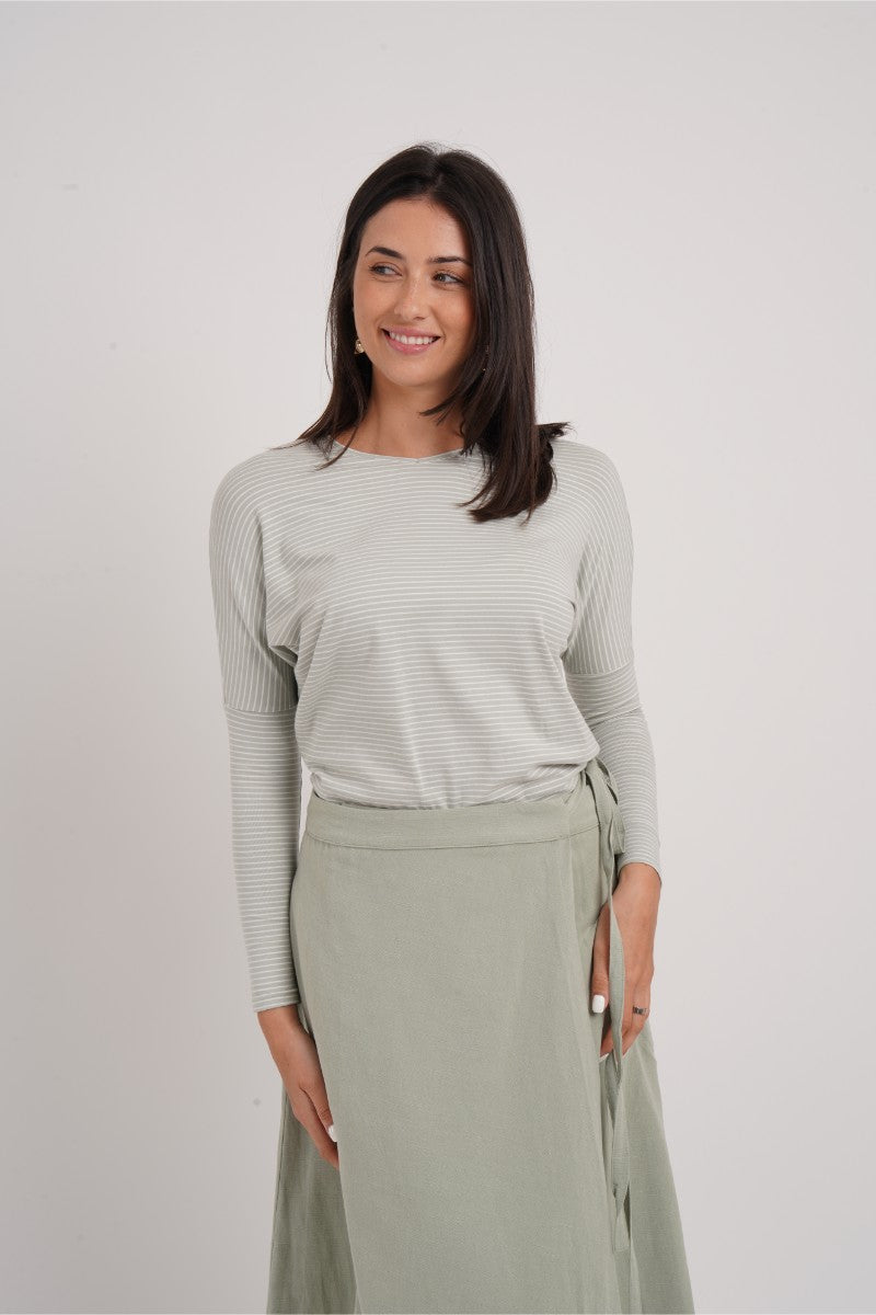 Blue Striped Batwing Tee - Image 2