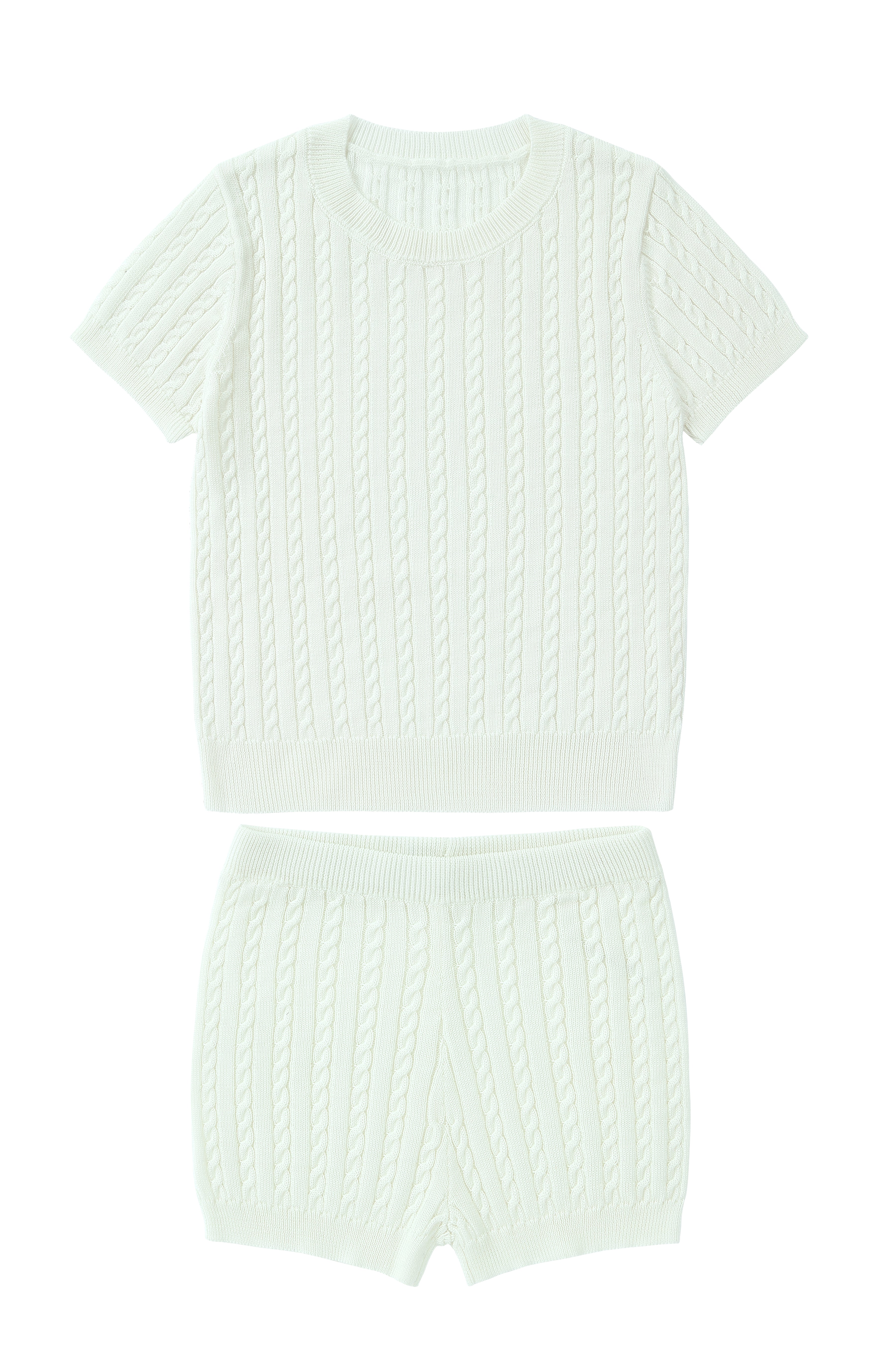 Baby Cableknit set (White) - Sage Collection