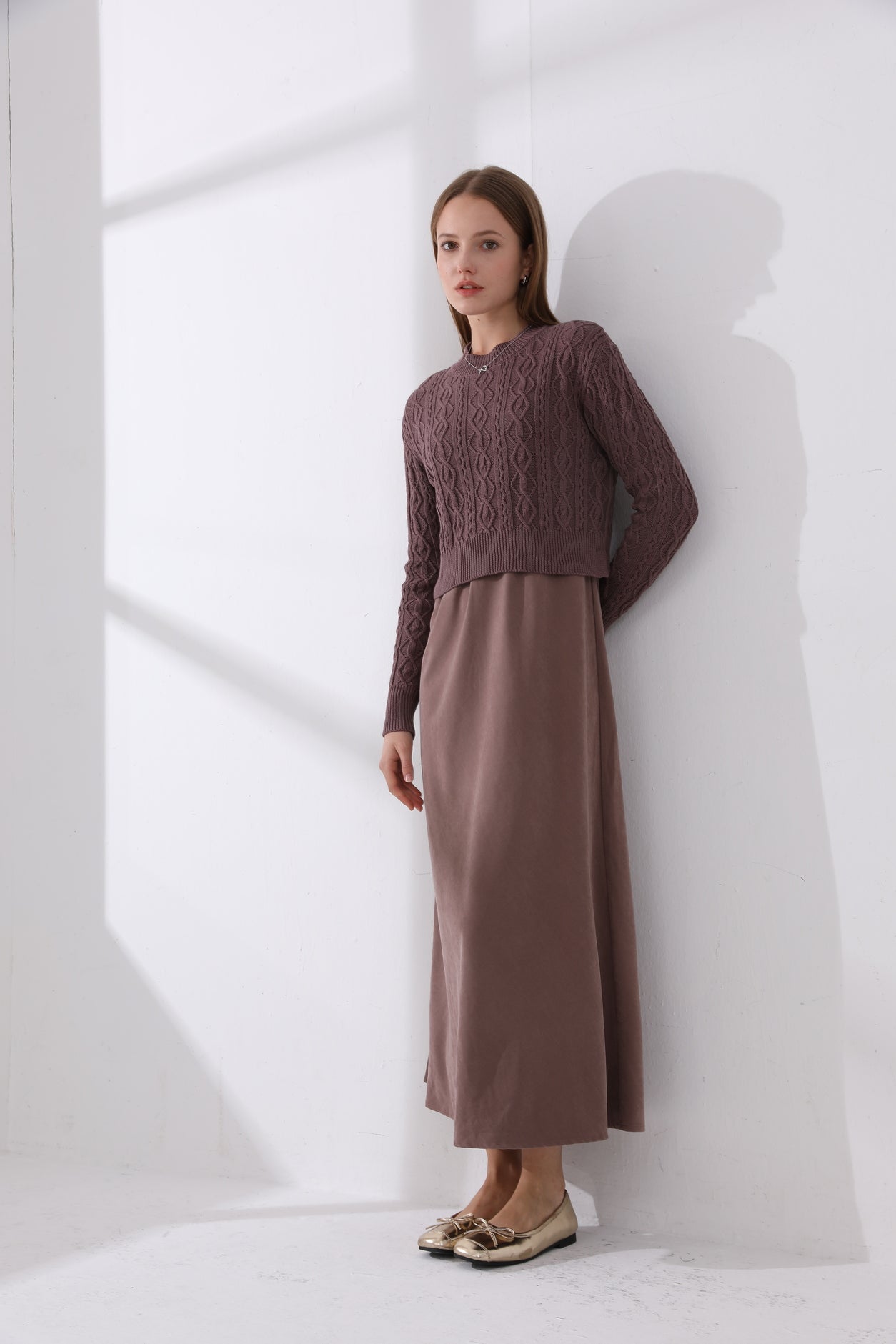 Cableknit Top & Cupro Jumper - Image 6