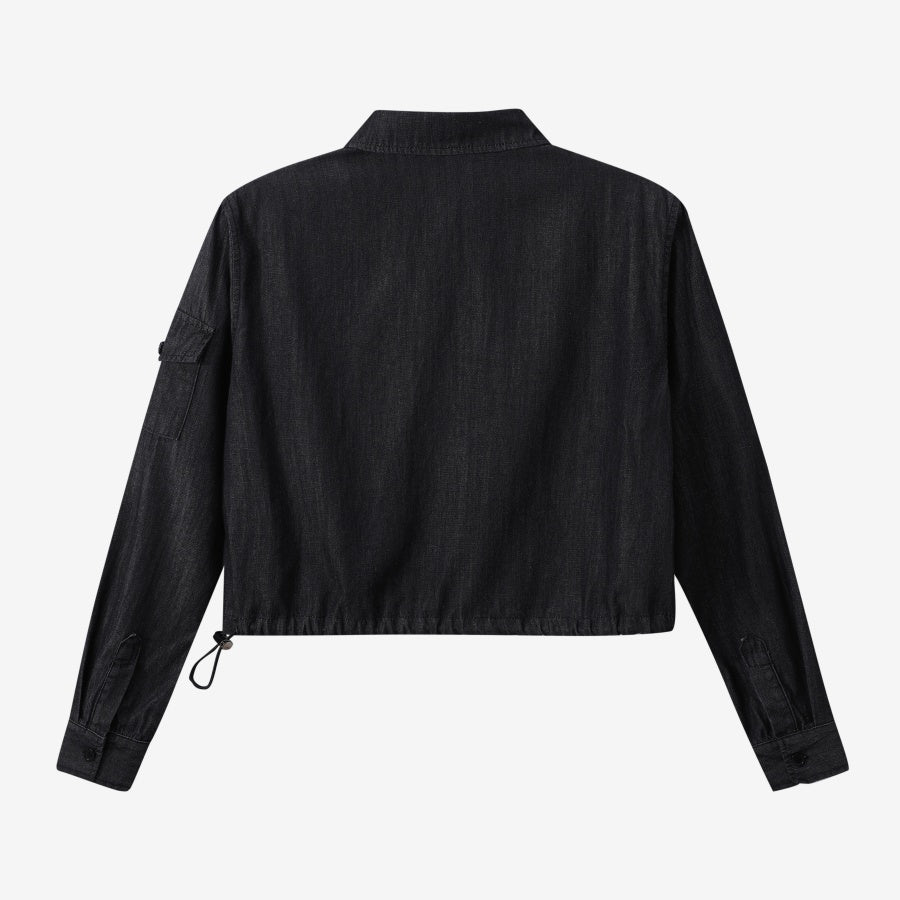 Dark Blue Denim Jumper Shirt Set - Image 9