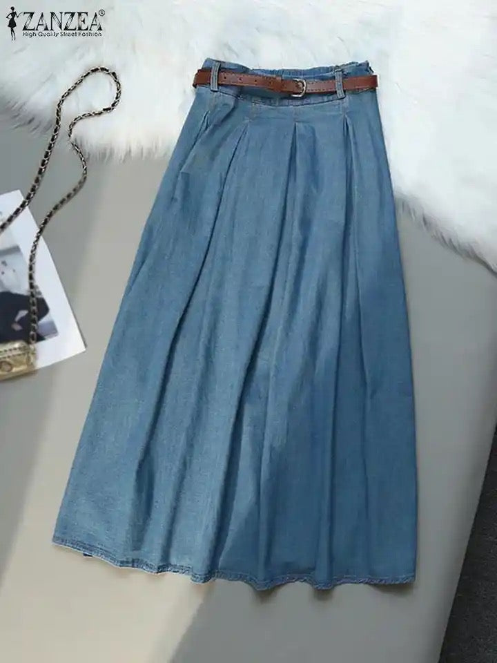 Denim Maxi Skirt - Image 2