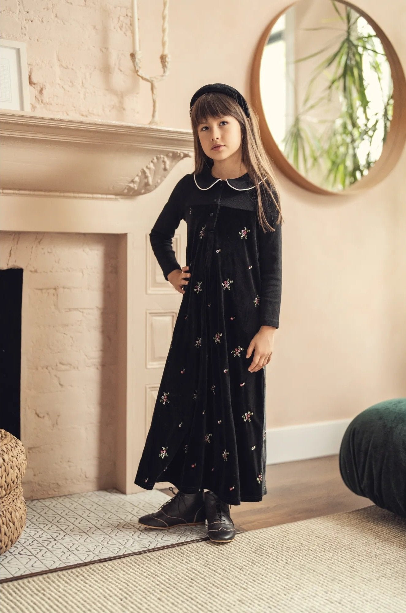Embroidered Maxi Dress Rust - Image 4
