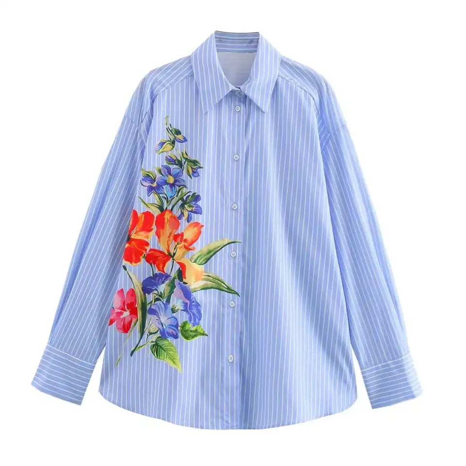 Floral Embroidered Shirt