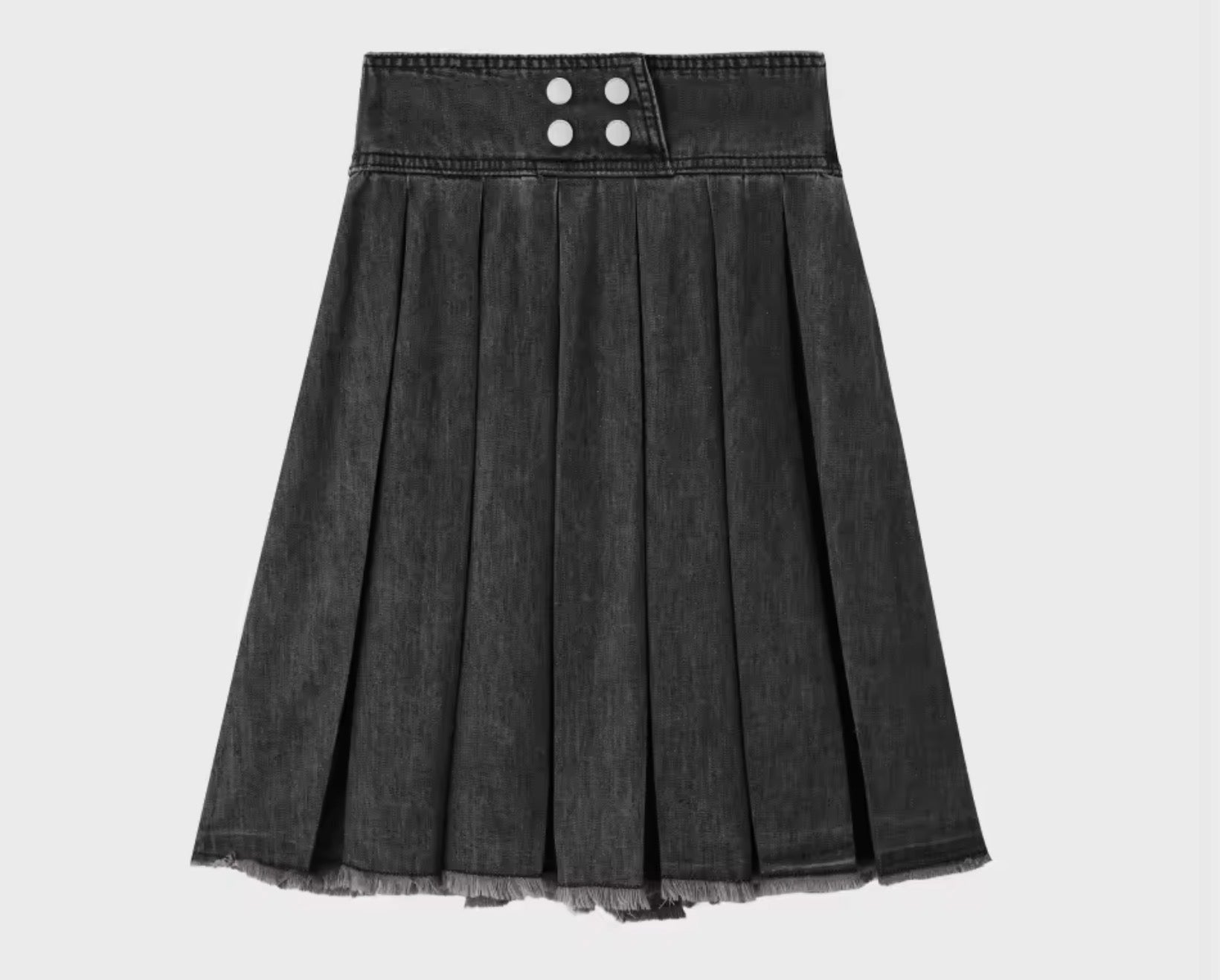 Girl Pleat Skirt- Black Denim Collection