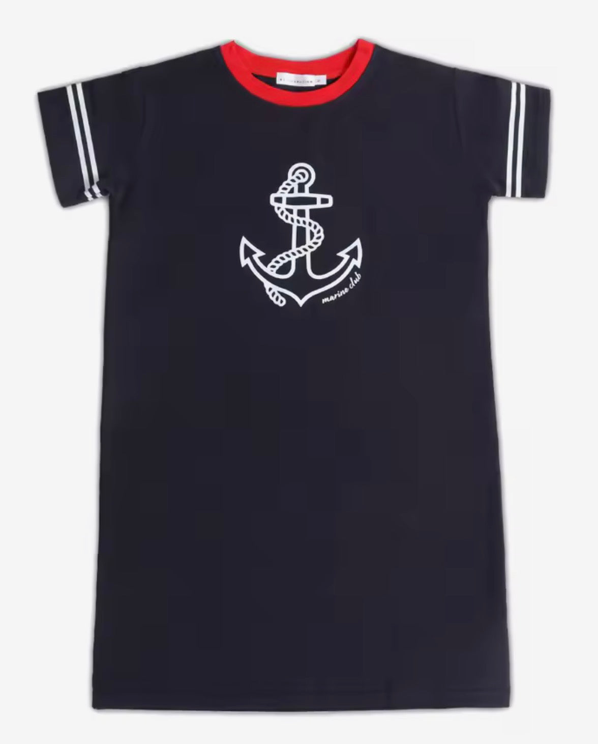 Girls Navy T-Shirt Dress- The Harbor Collection