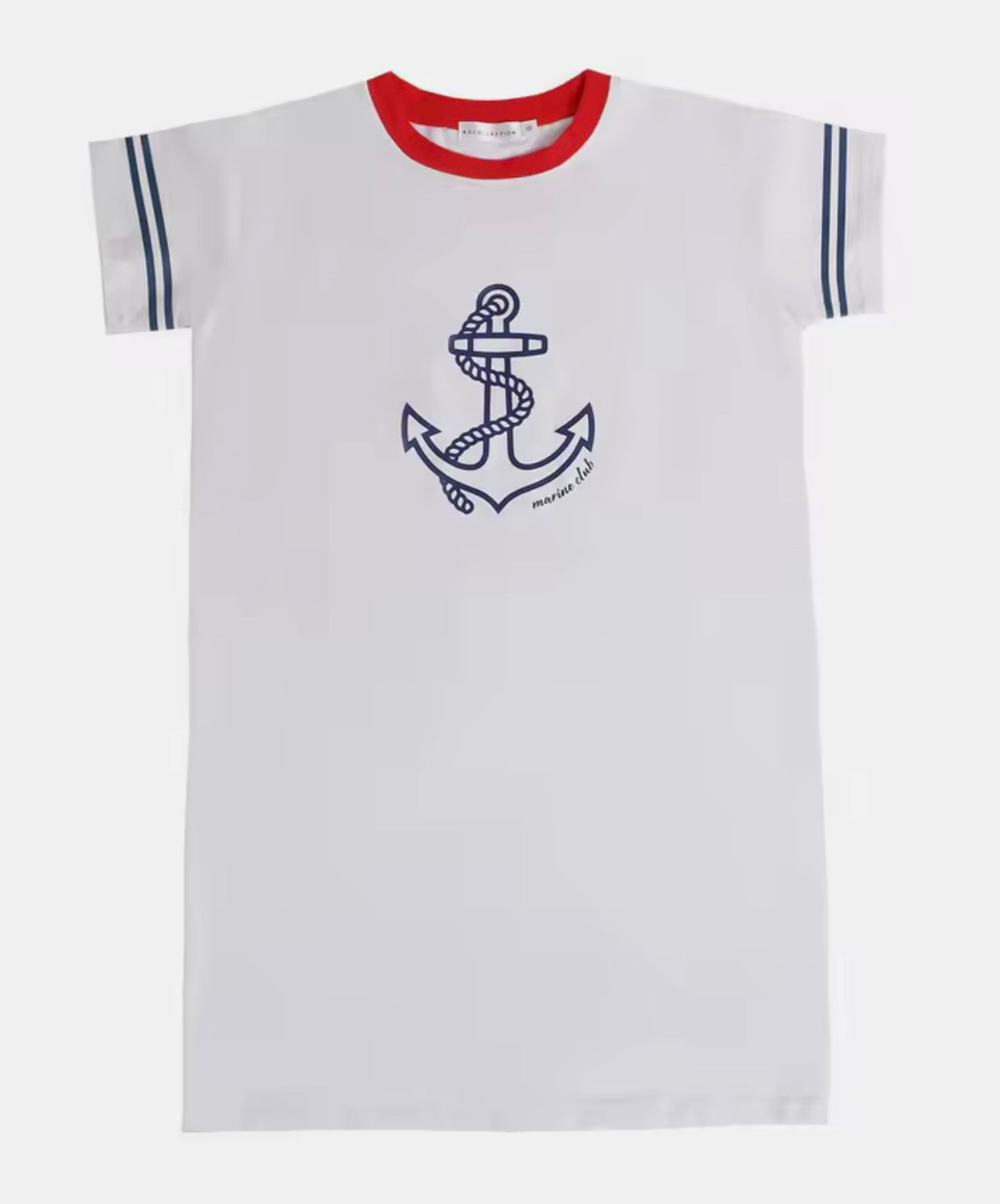 Girls White T-Shirt Dress- The Harbor Collection