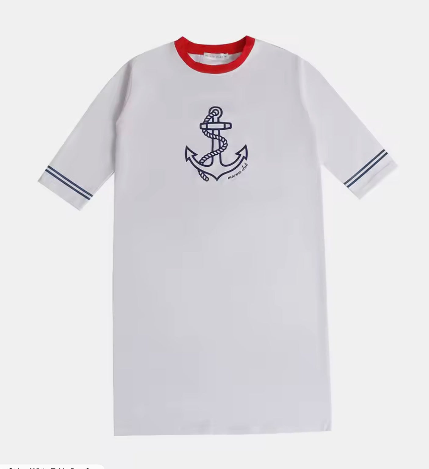 Girls White T-Shirt Dress- The Harbor Collection - Image 2