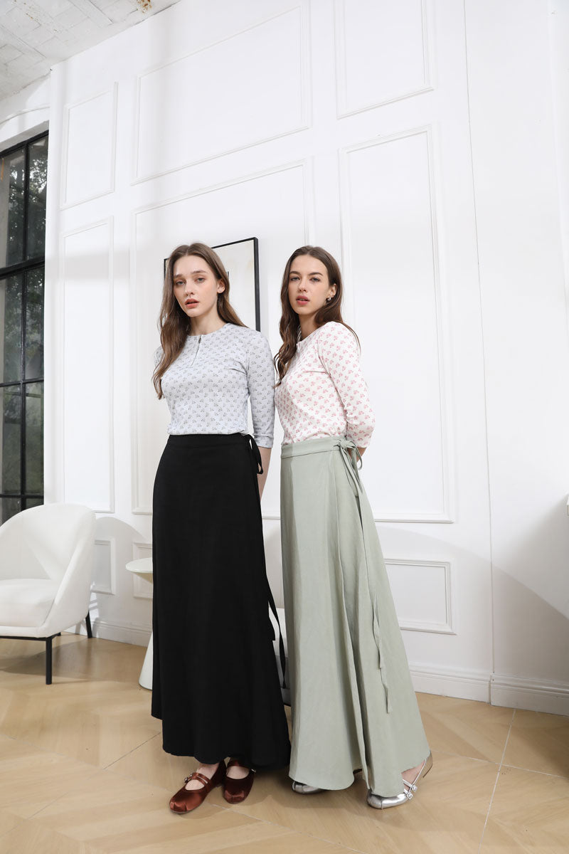 Linen Wrap Skirt - Image 2
