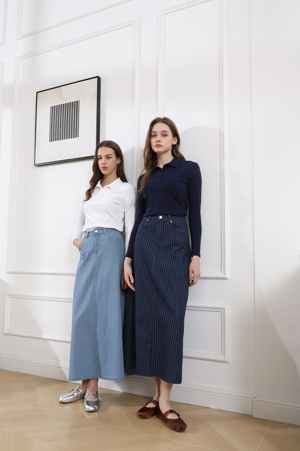 Pinstripe Denim Skirt - Image 4
