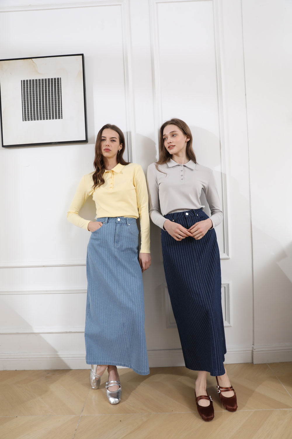 Pinstripe Denim Skirt - Image 5