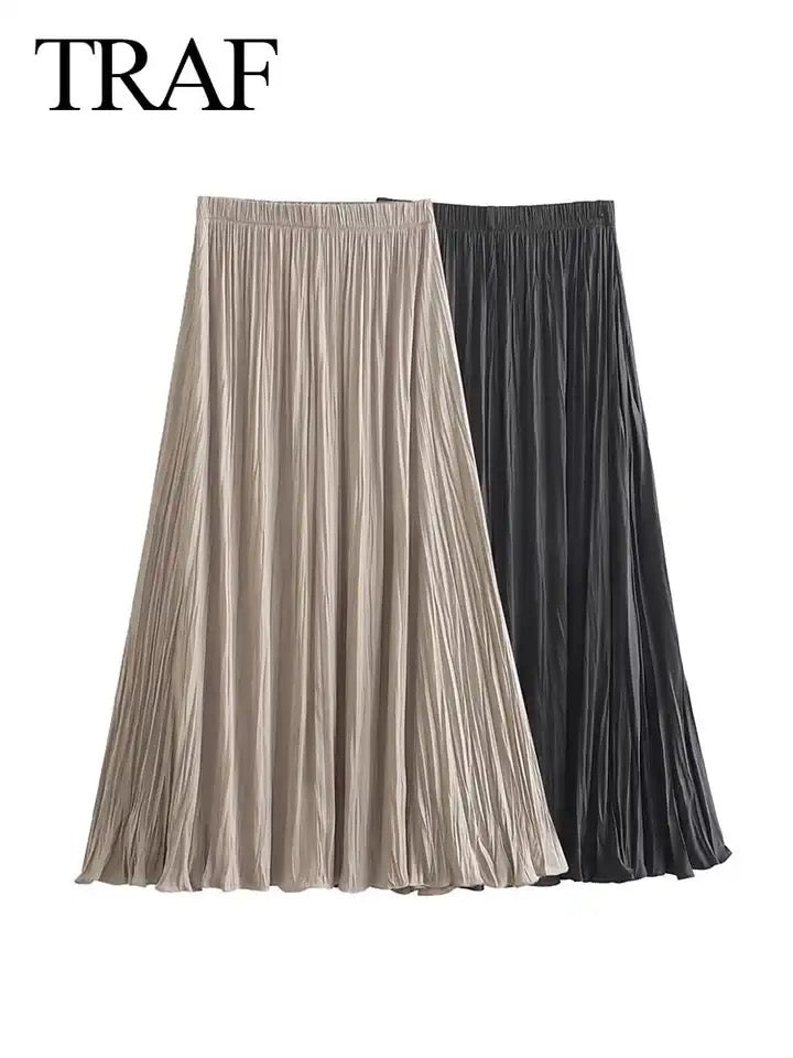 Pleated Long Skirt