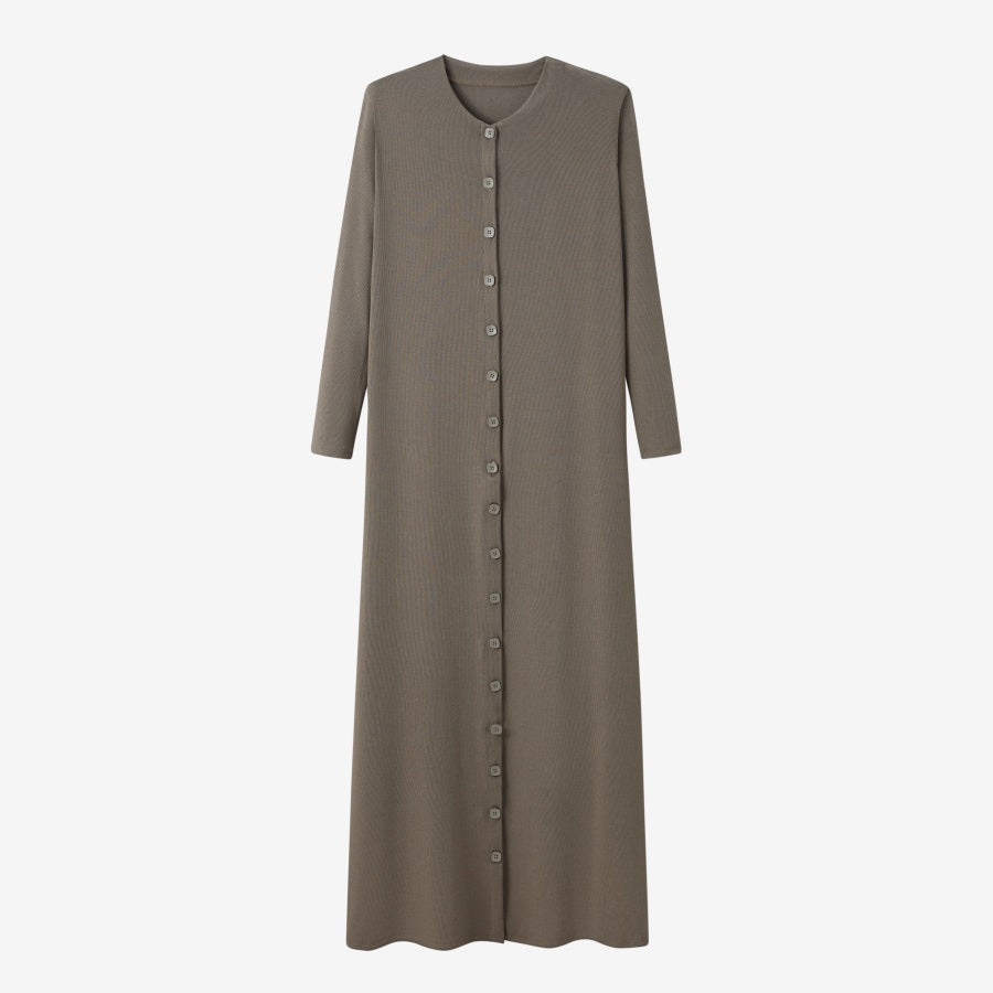 Ribbed Button Maxi Sage Green - Image 5