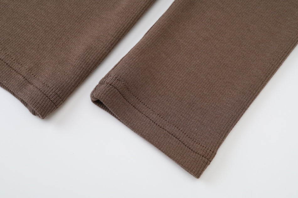 Brown Ribbed Patch Sleeve Set - Image 7