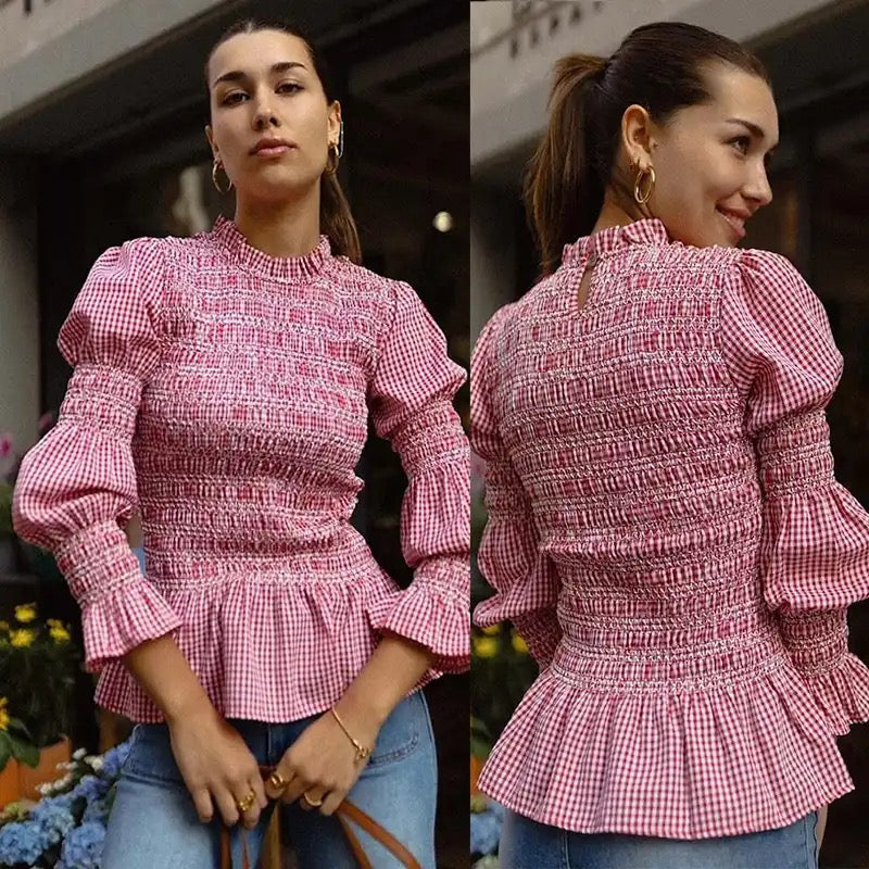Ruched Peplum Top