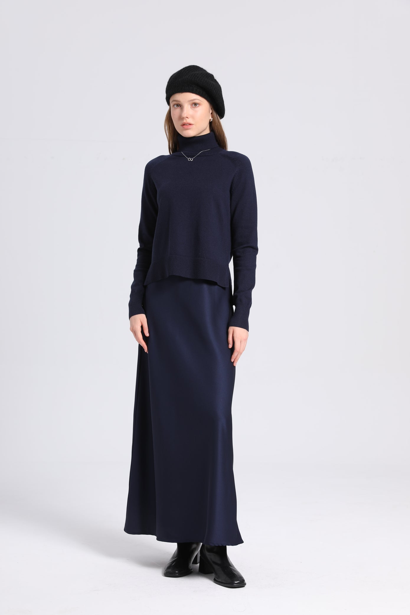 Satin Skirt x Knit Top - Image 6