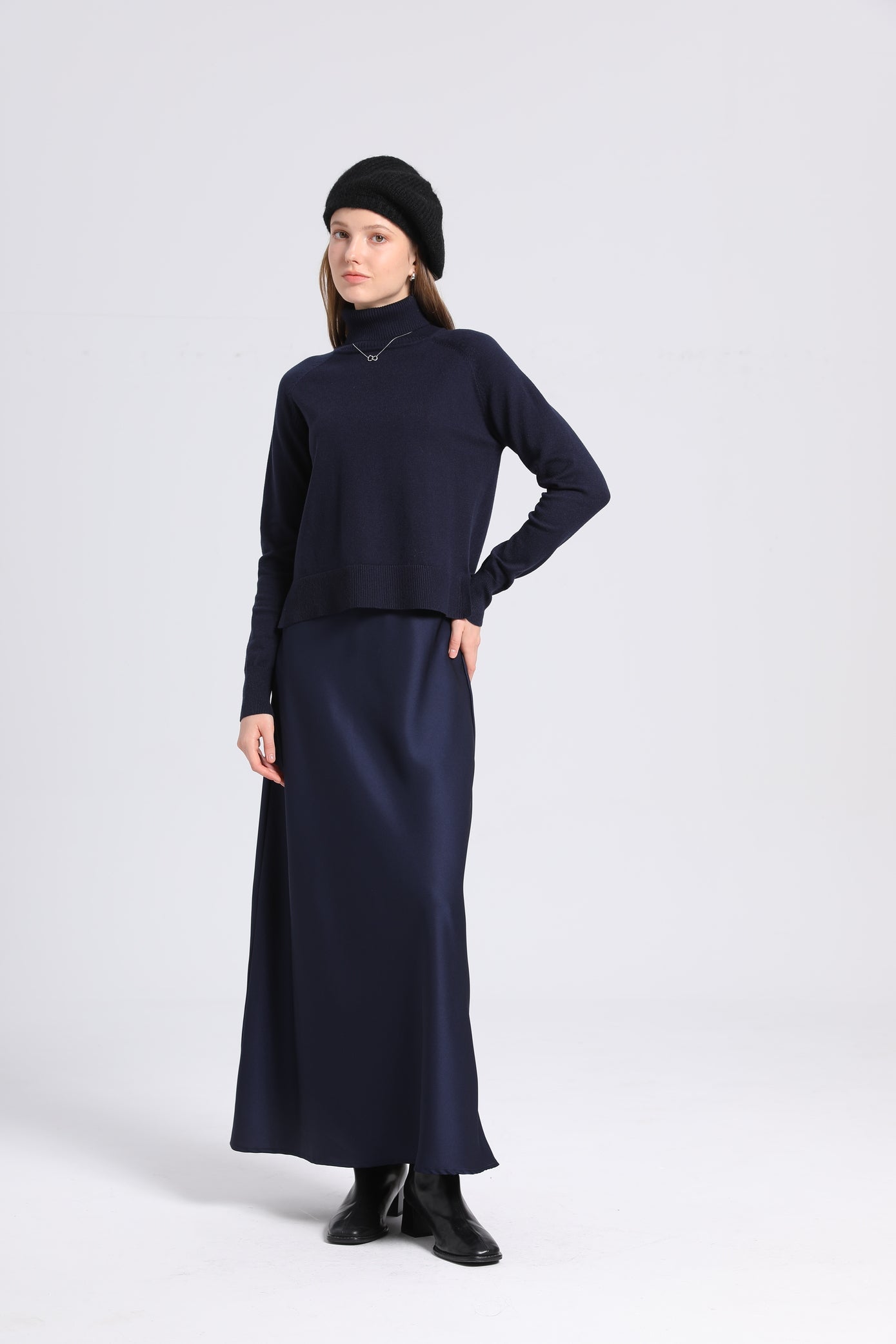 Satin Skirt x Knit Top - Image 7