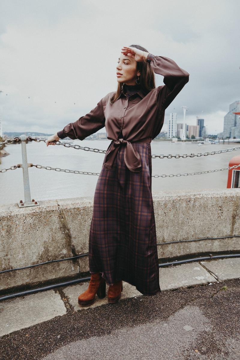 Satin Slip Dress x Knit Top - Image 5