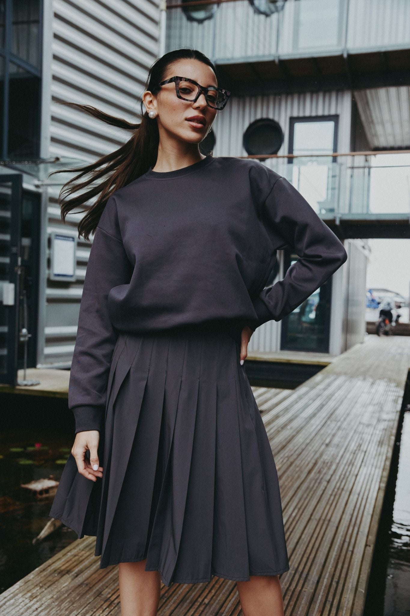 The Sweater x Pleat Skirt Set - Image 4