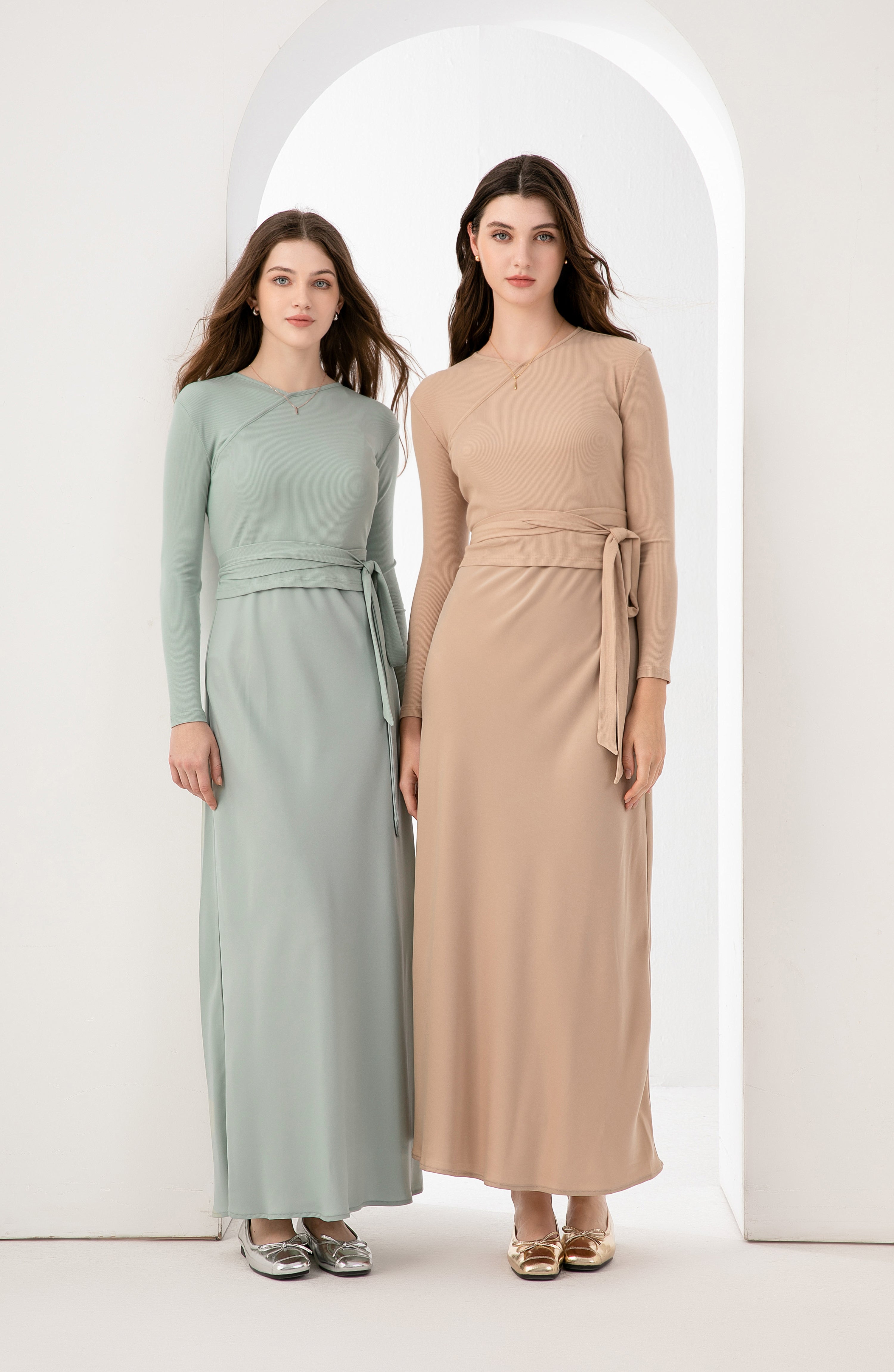 Wrap Top & Satin Dress