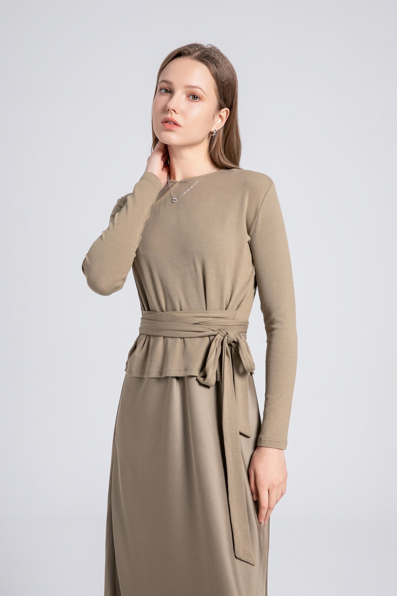 Wrap Top & Satin Dress