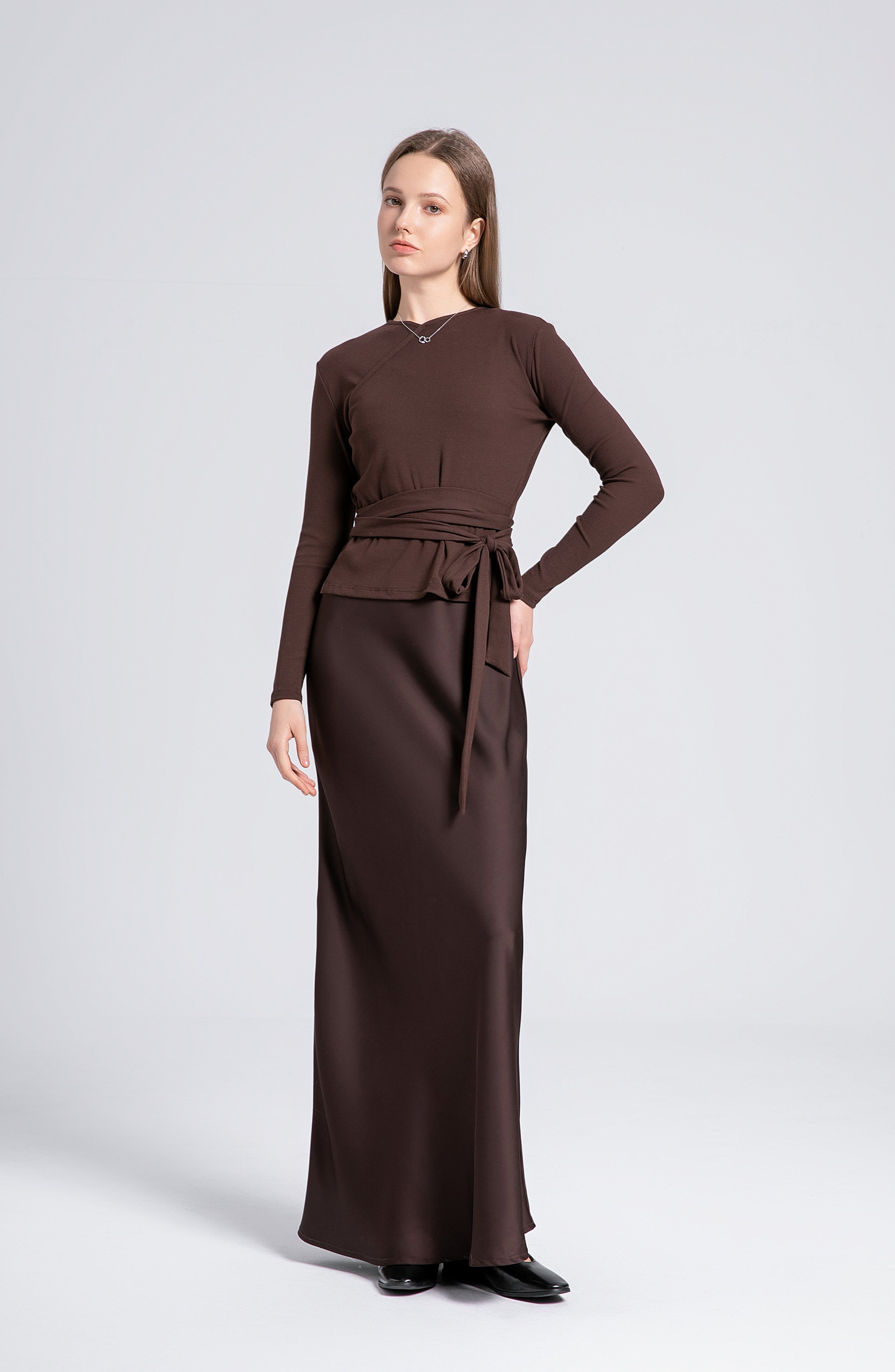 Wrap Top & Satin Dress - Image 2
