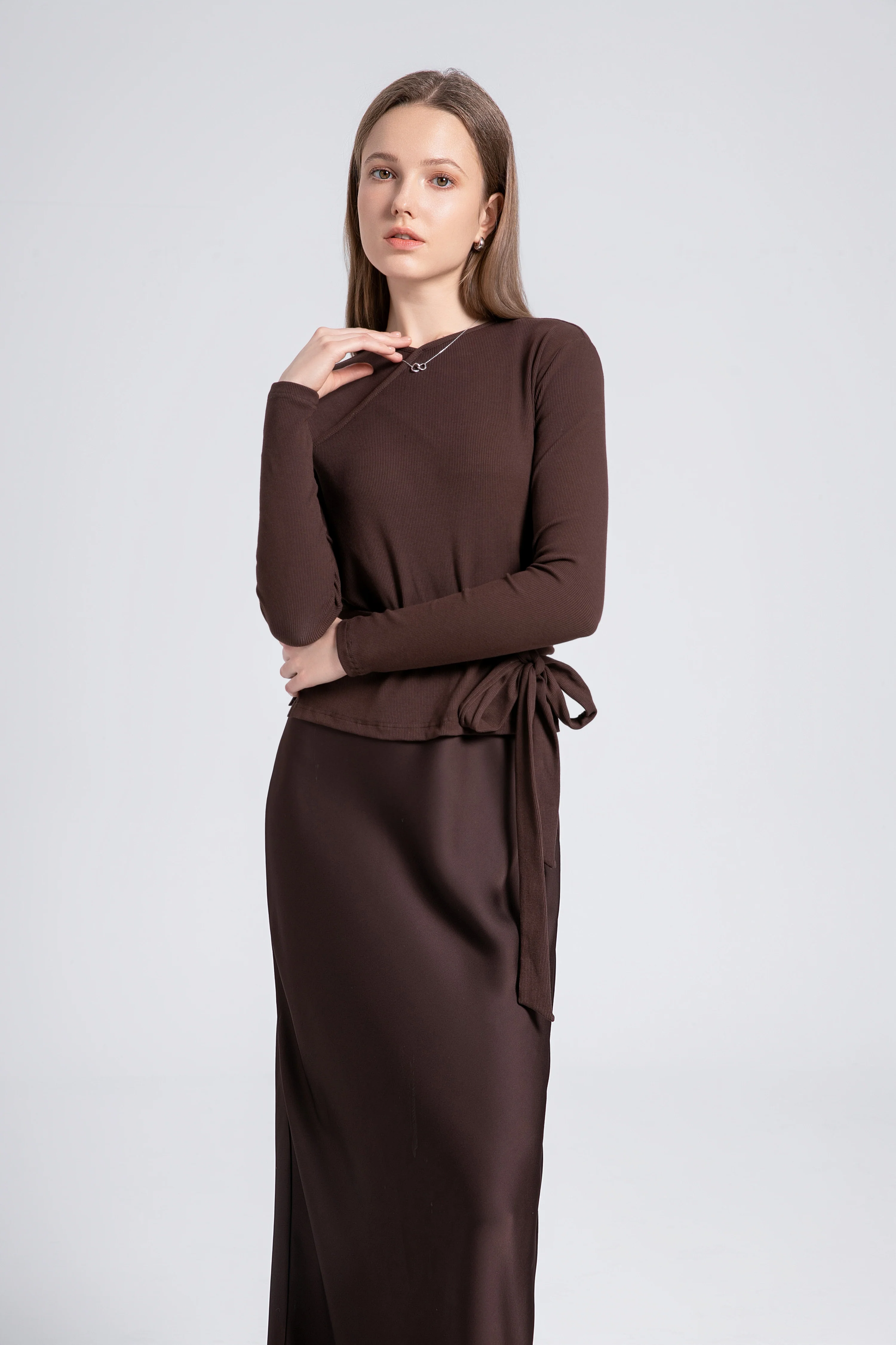 Wrap Top & Satin Dress - Image 3